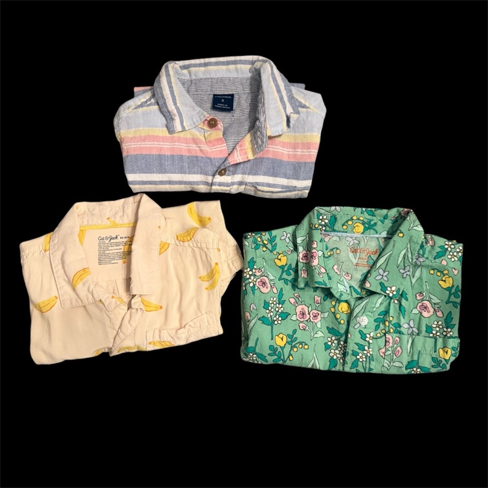 Boys xs/s Patterned Button Up Shirts Set